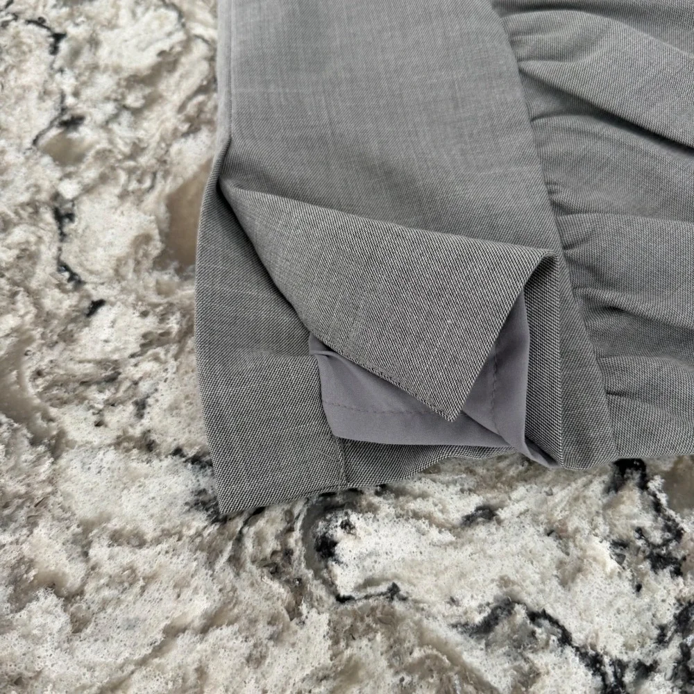 Cartonnier Anthropologie Pencil‎ Power Skirt Gray Ruched Tencel Blend Size 8